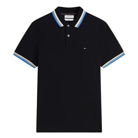 Tommy Hilfiger Contrast Collar Cuff Polo Shirt - Black - L