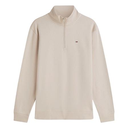 Tommy Jeans Flag Fleece Quarter-Zip Sweatshirt - Beige - S