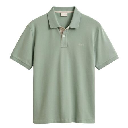 Gant Reg Contrast Pique Ss Polo - Green - L
