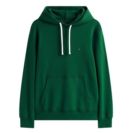 Tommy Hilfiger Peached Fleece Contrast Drawstring Hoodie - Green - M