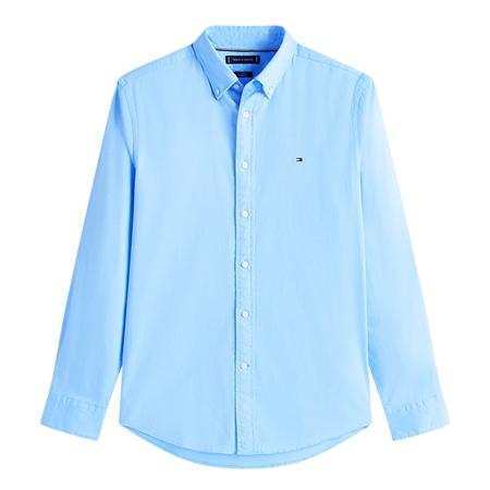 Tommy Hilfiger Flex Flannel Solid Coloured Shirt - Blue - M