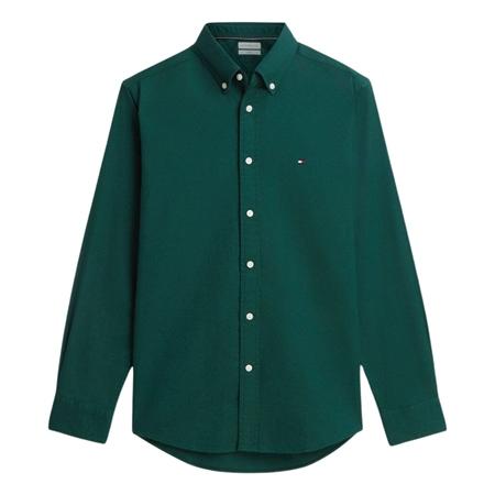 Tommy Hilfiger Flex Flannel Solid Coloured Shirt - Green - S