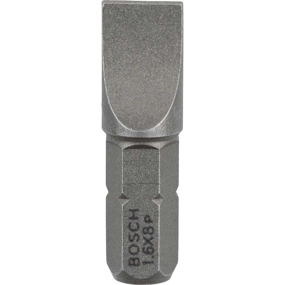 Bosch Extra Hard Slotted Screwdriver Bit 8mm 25mm Pack of 3