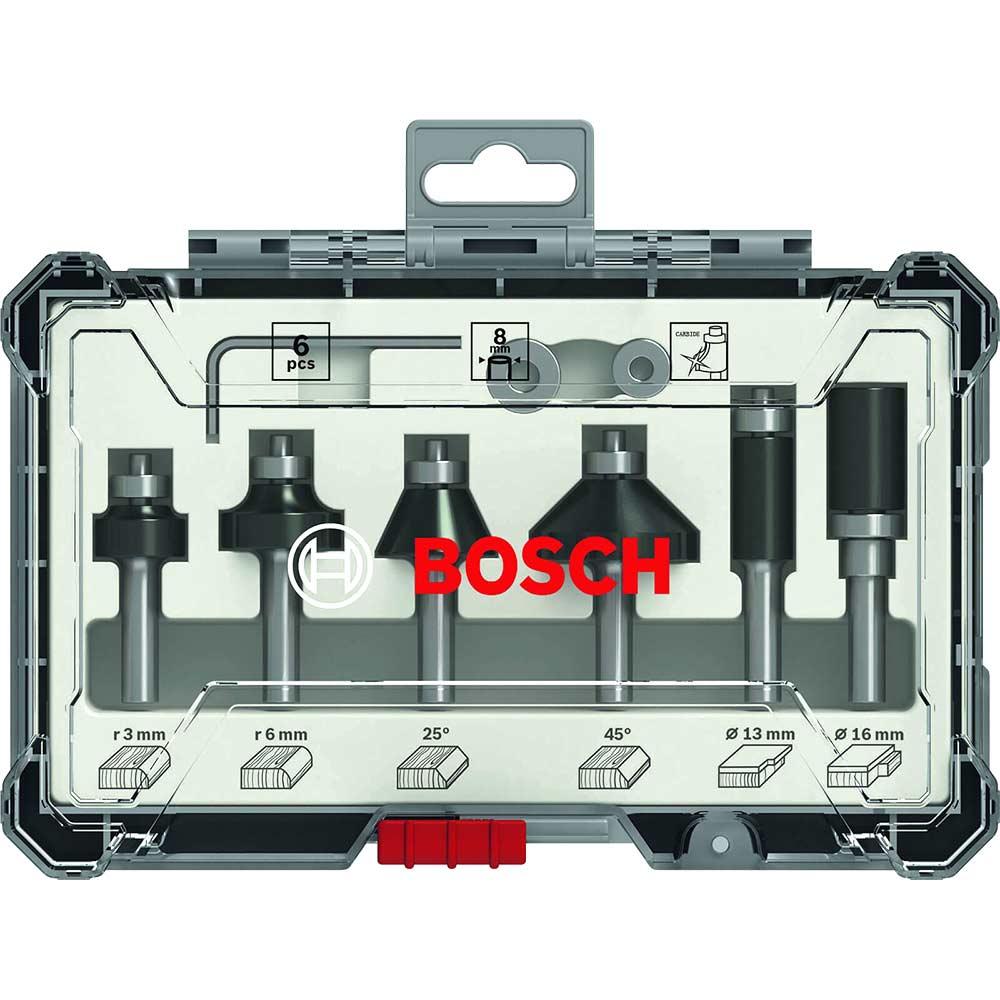 Bosch PRO 6 Piece Trim and Edging 1/4" Shank Router Bit Set