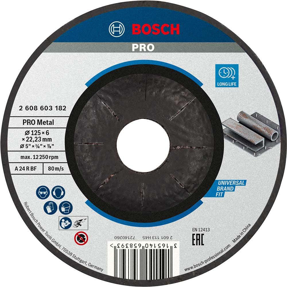 Bosch PRO Depressed Centre Metal Grinding Disc 125mm 6mm 22mm