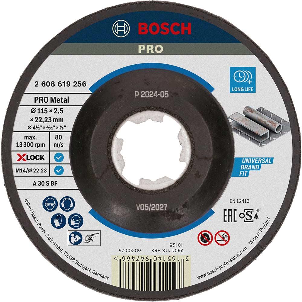 Bosch PRO X Lock Depressed Centre Cutting Disc for Metal 115mm 2.5mm 22mm