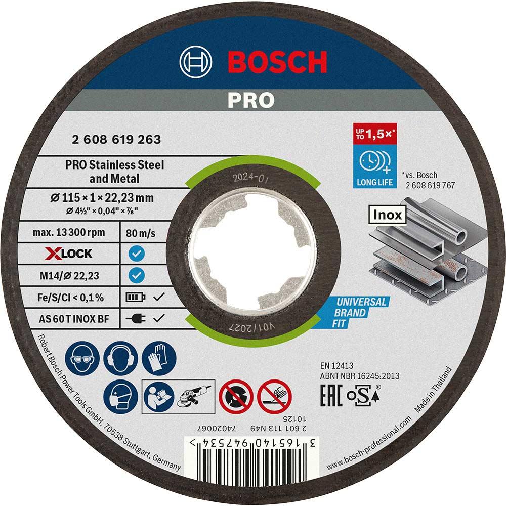 Bosch PRO X Lock Rapido Metal and Inox Cutting Disc 115mm 1mm 22mm