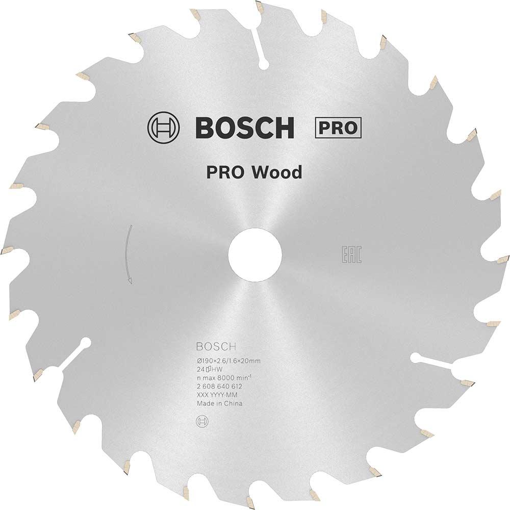 Bosch PRO Optiline Wood Cutting Saw Blade 190mm 24T 20mm