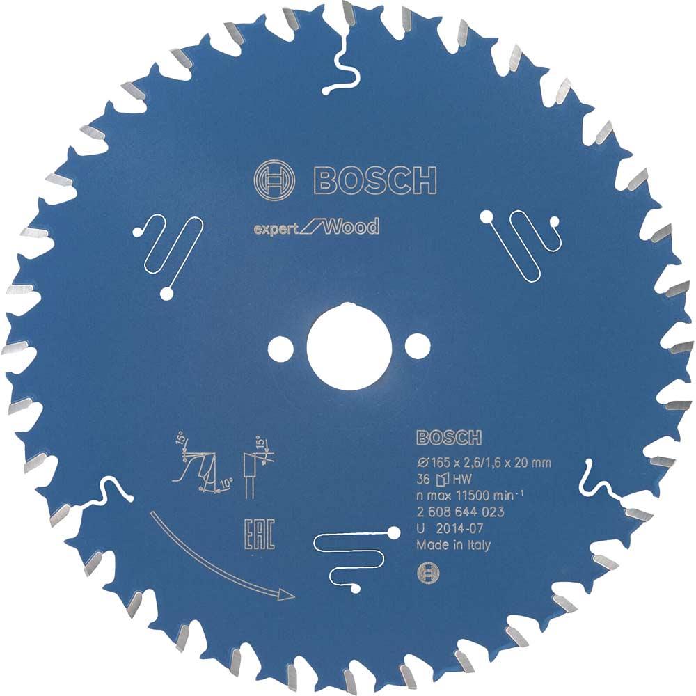 Bosch EXPERT Wood Cutting Saw Blade 165mm 36T 20mm