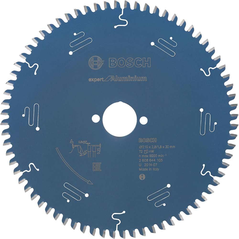 Bosch EXPERT Aluminium Cutting Saw Blade 210mm 72T 30mm