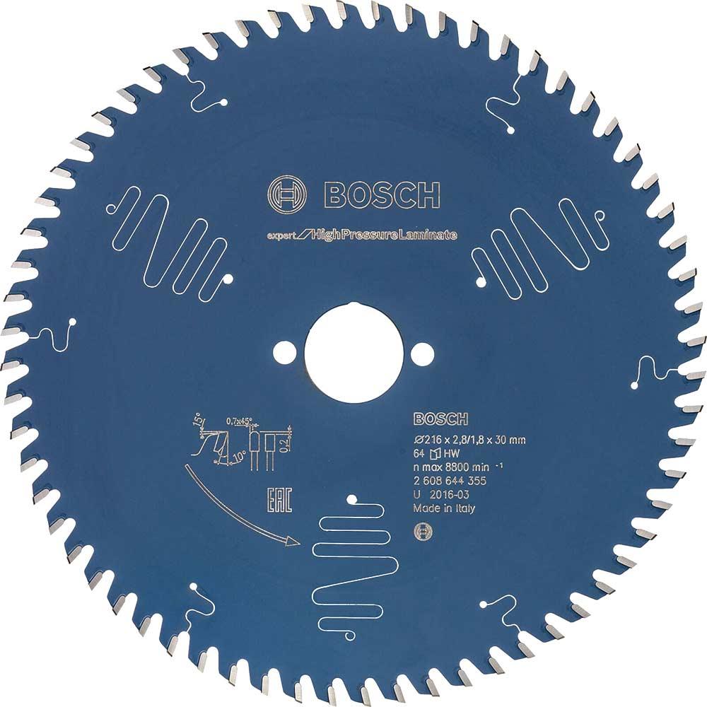 Bosch EXPERT High Pressure Laminate Circular Mitre Saw Blade 216mm 64T 30mm