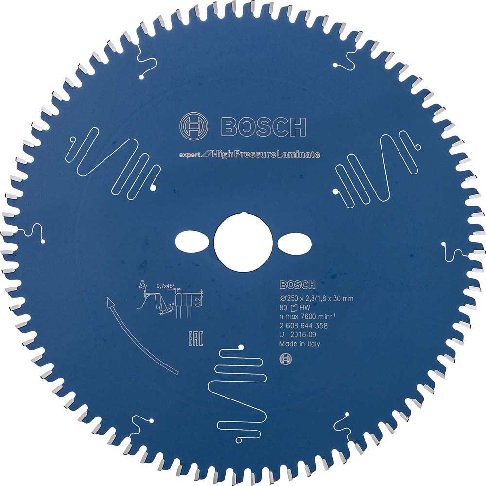Bosch EXPERT High Pressure Laminate Circular Mitre Saw Blade 250mm 80T 30mm