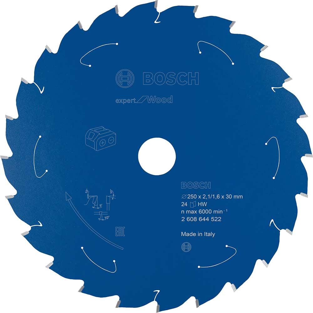 Bosch EXPERT Wood Cutting Cordless Mitre Saw Blade 250mm 24T 30mm