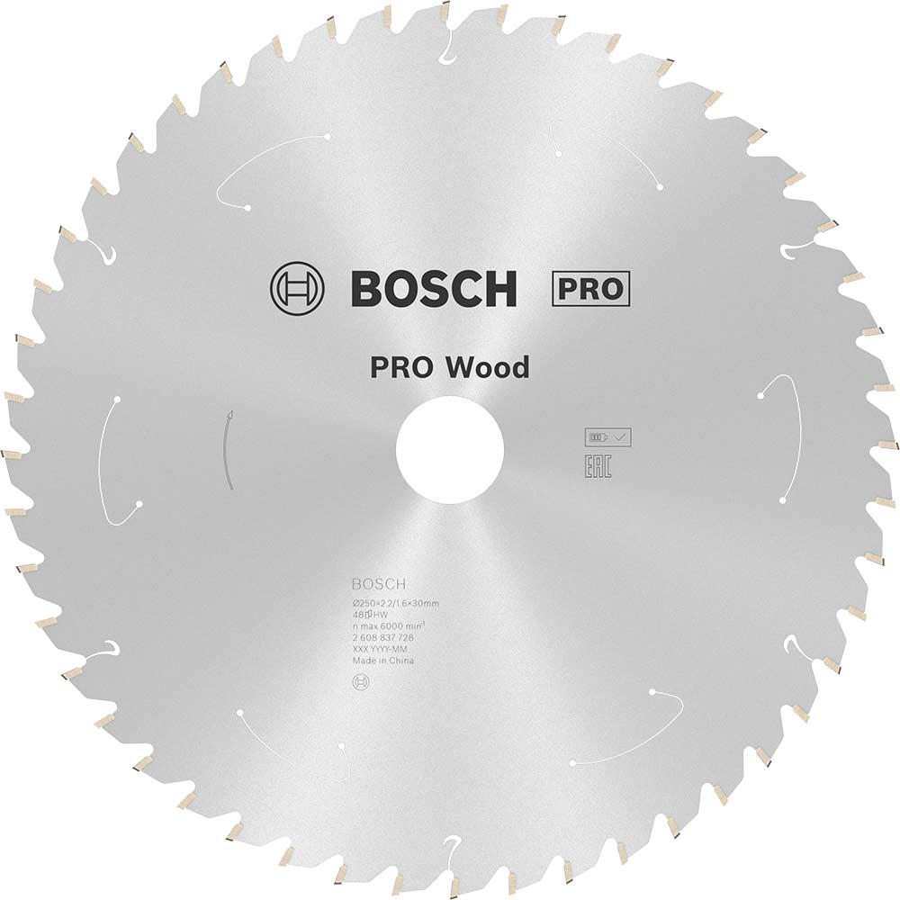 Bosch PRO Cordless Wood Cutting Circular Saw Blade 250mm 48T 30mm