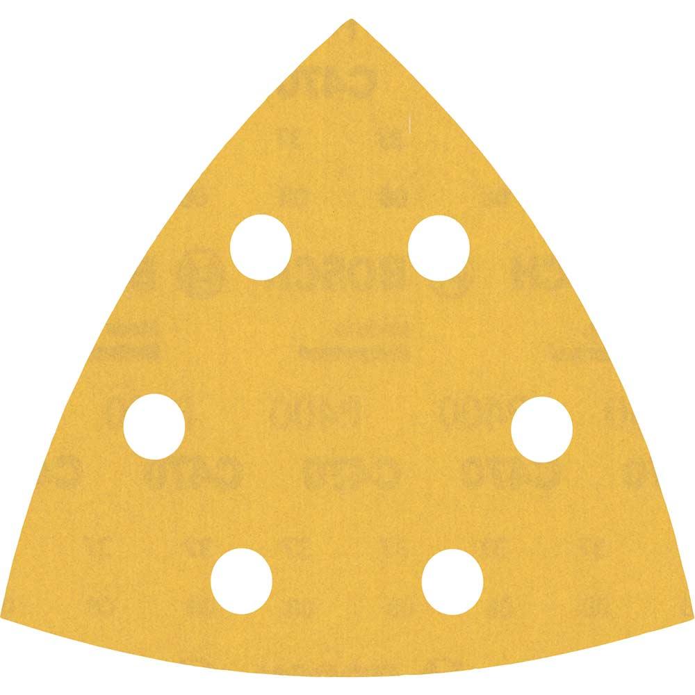 Bosch EXPERT C470 Punched Quick Fit Delta Sanding Sheets for Paint and Wood 93mm x 93mm 400g Pack of 50