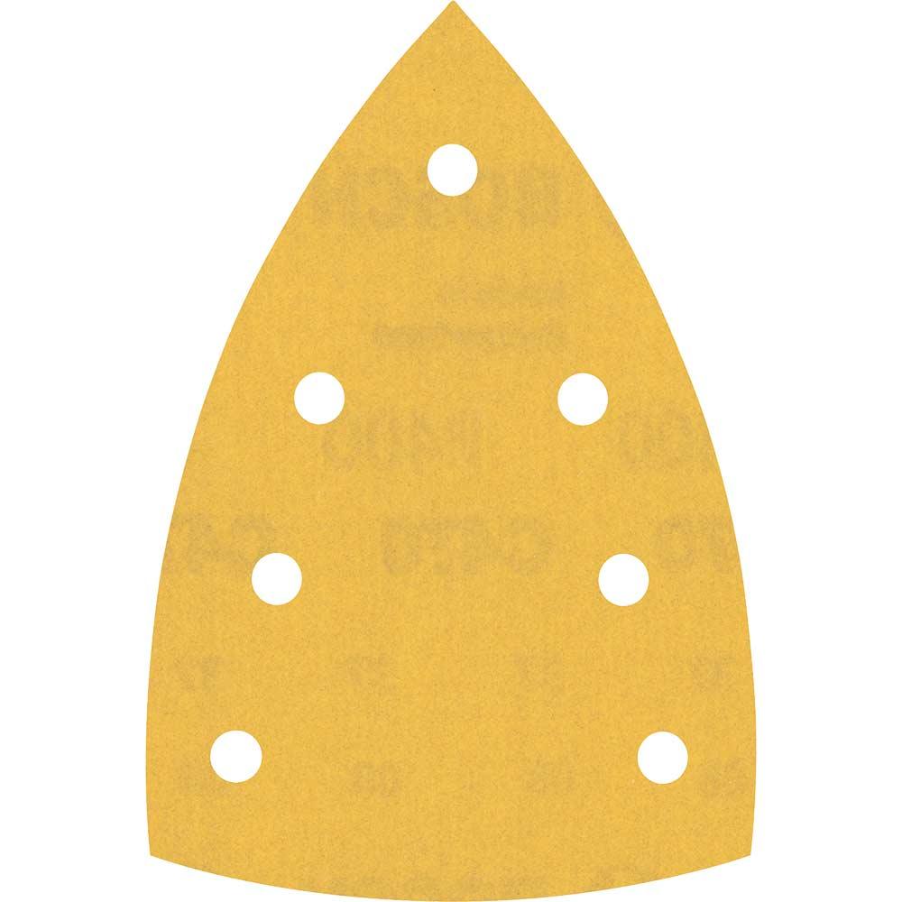 Bosch EXPERT C470 Hook and Loop Large Delta Sanding Sheets for Paint and Wood 100mm x 150mm 400g Pack of 10