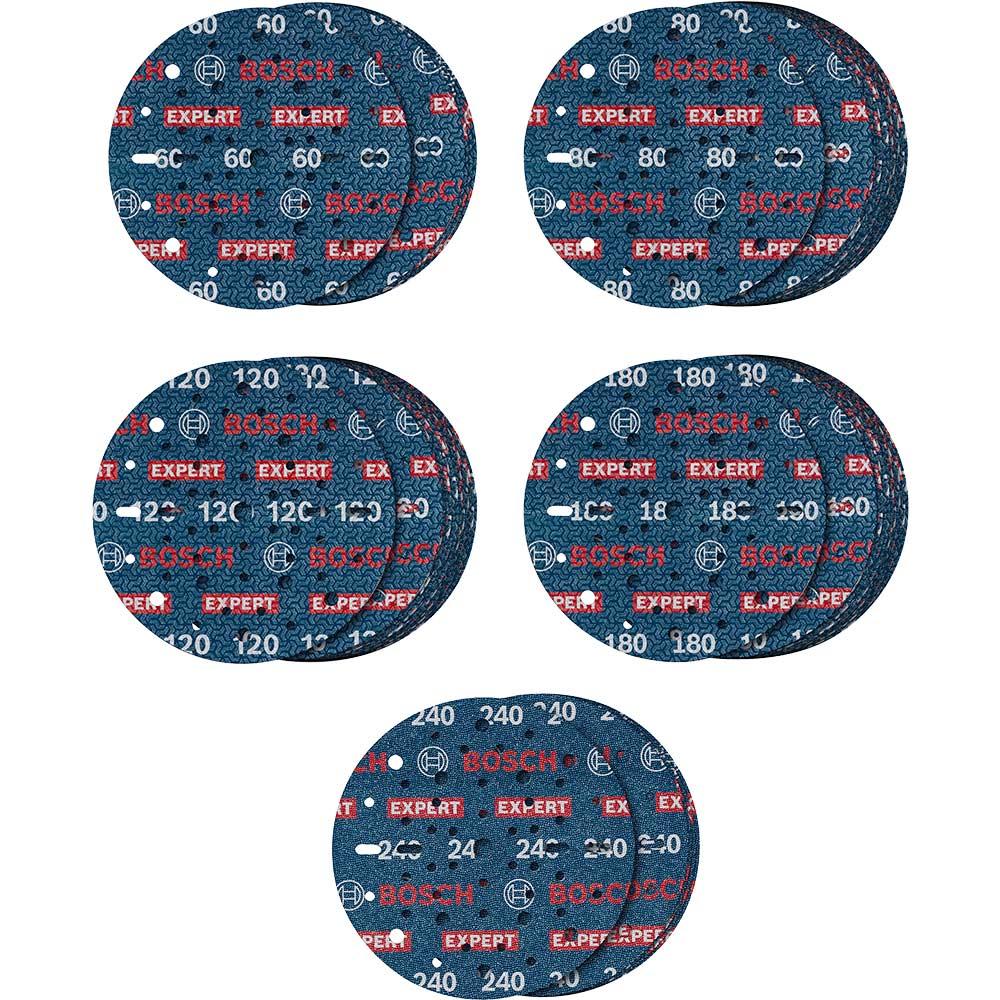 Bosch EXPERT O780 Foil Sanding Discs 150mm 150mm Assorted Pack of 55