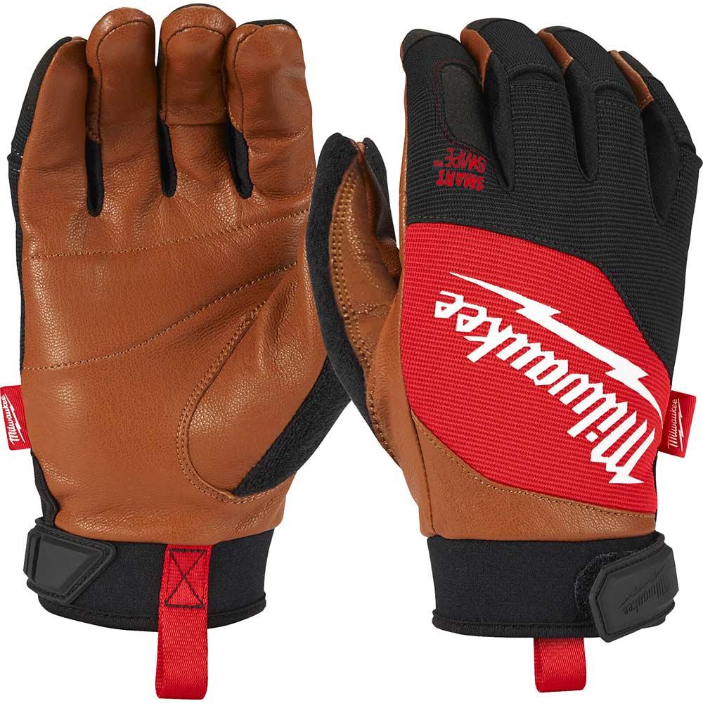 Milwaukee Hybrid Leather Work Gloves Brown / Red XL