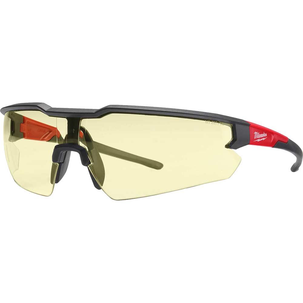 Milwaukee Enhanced Anti Scratch and Anti Fog Safety Glasses Black Yellow