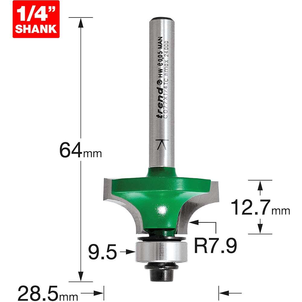 Trend CRAFTPRO Round Over and Ovolo Router Cutter