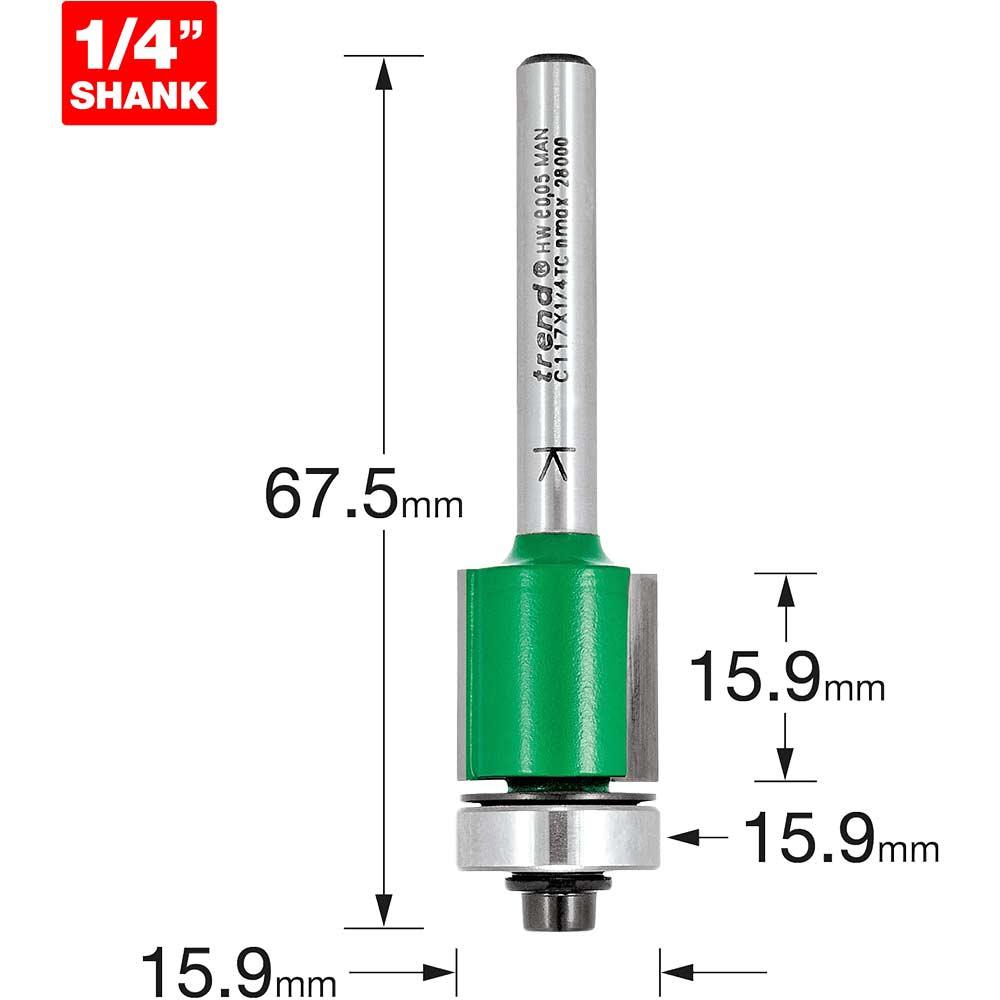 Trend CRAFTPRO Bearing Guided Trimmer Router Cutter