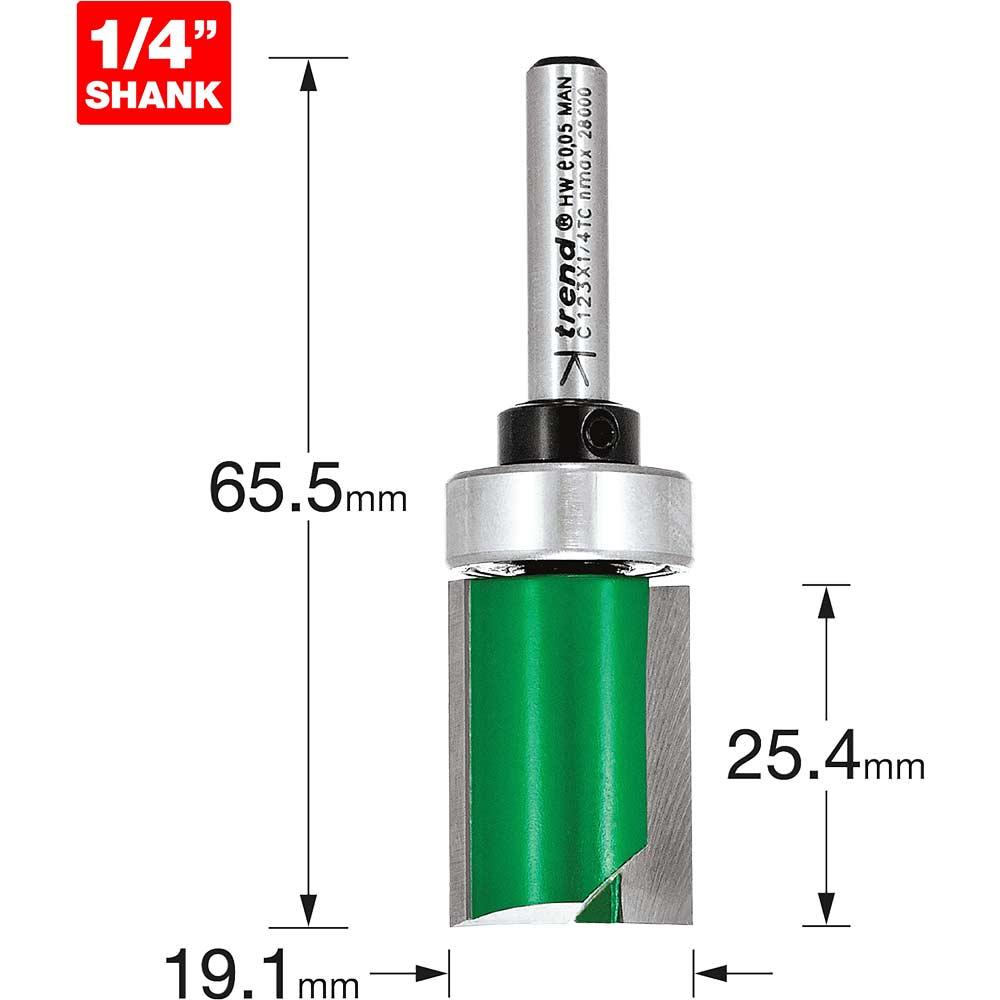 Trend Bearing Guided Template Profiler Router Cutter 19.1mm 25.4mm 1/4"
