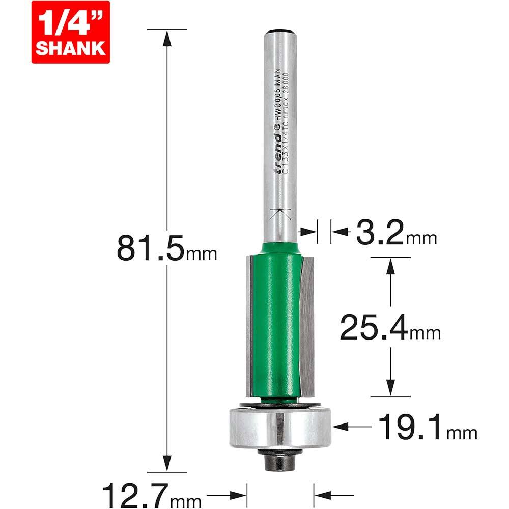 Trend CRAFTPRO Bearing Guided Overlap Trimmer Router Cutter