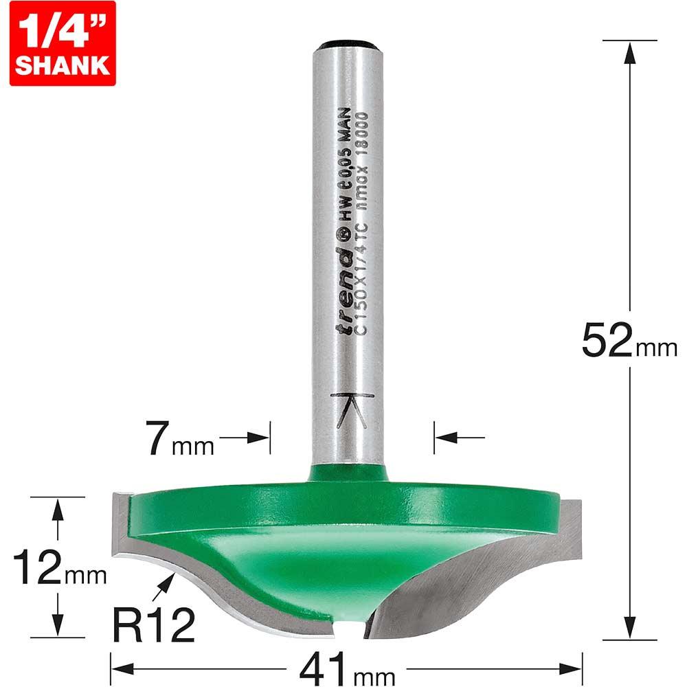 Trend CRAFTPRO Raised Panel Ogee Router Cutter 41mm 12mm 1/4"