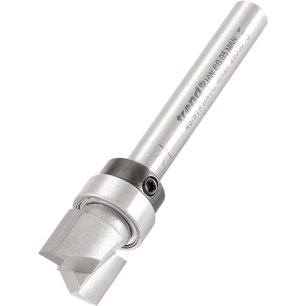 Trend Shank Mounted Bearing Guided 90 Deg Template Profiler Router Cutter 12.7mm 9.5mm 1/4"