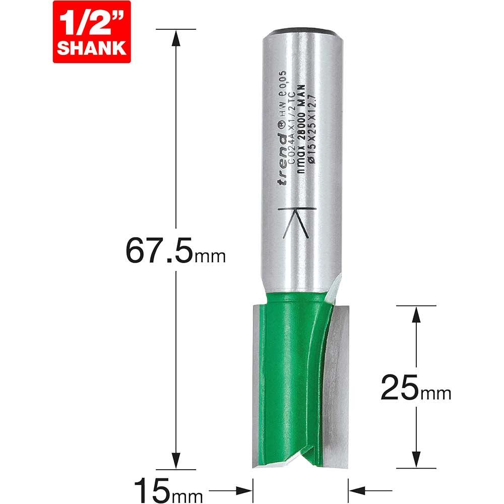 Trend CRAFTPRO Two Flute Straight Router Cutter