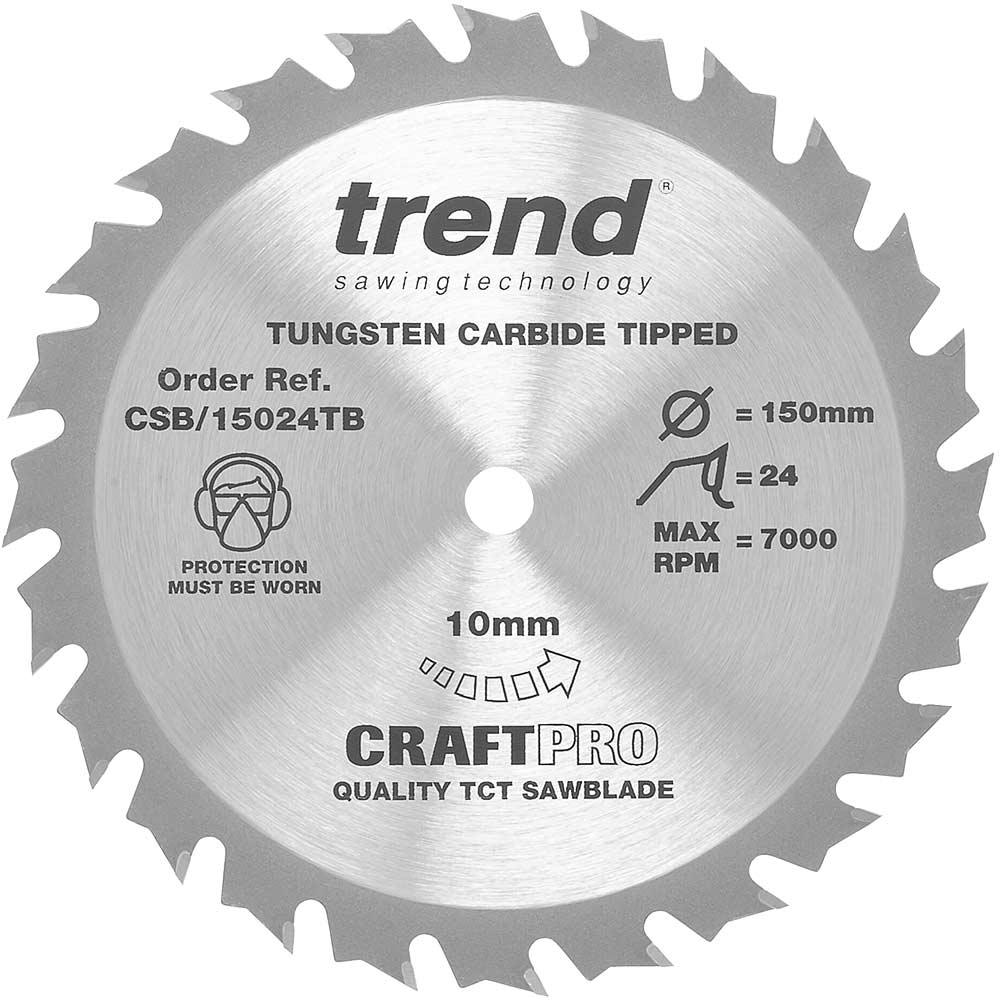 Trend CRAFTPRO Wood Cutting Cordless Saw Blade 150mm 24T 10mm