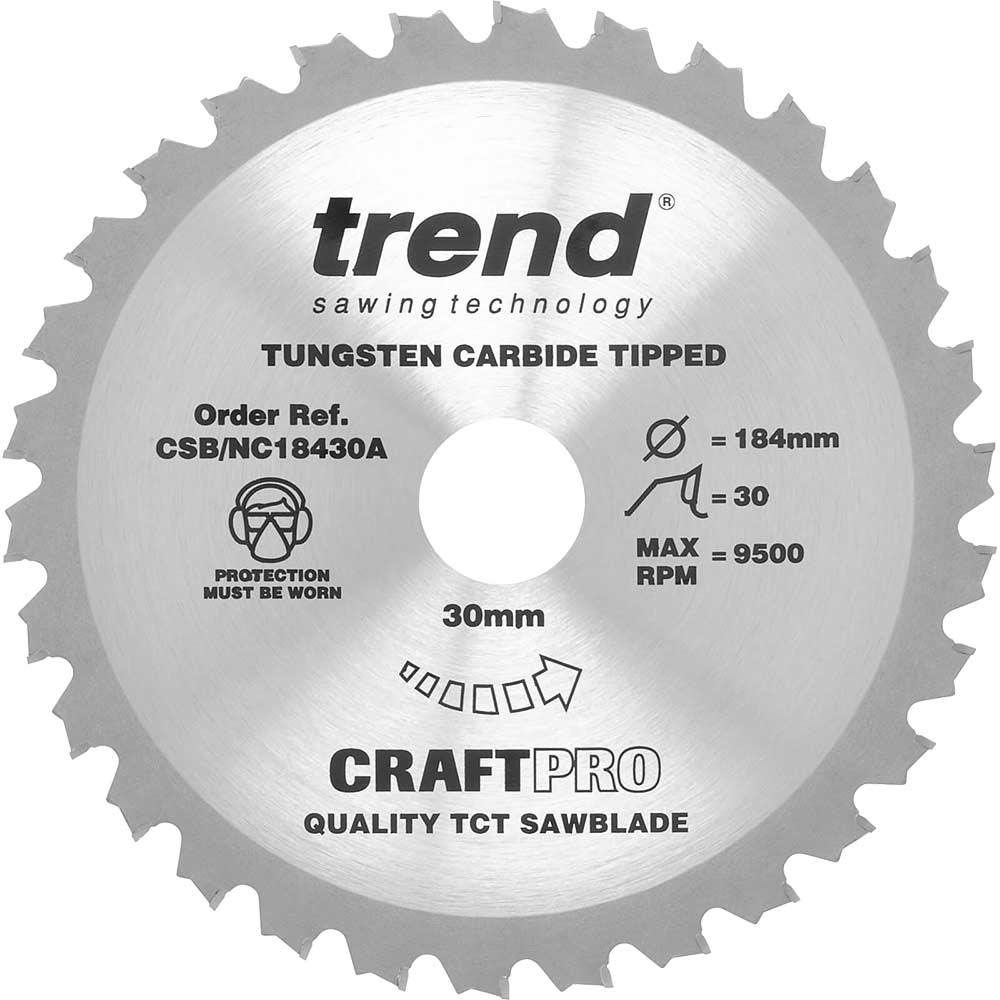 Trend CRAFTPRO Nail Cutting Saw Blade 184mm 30T 30mm