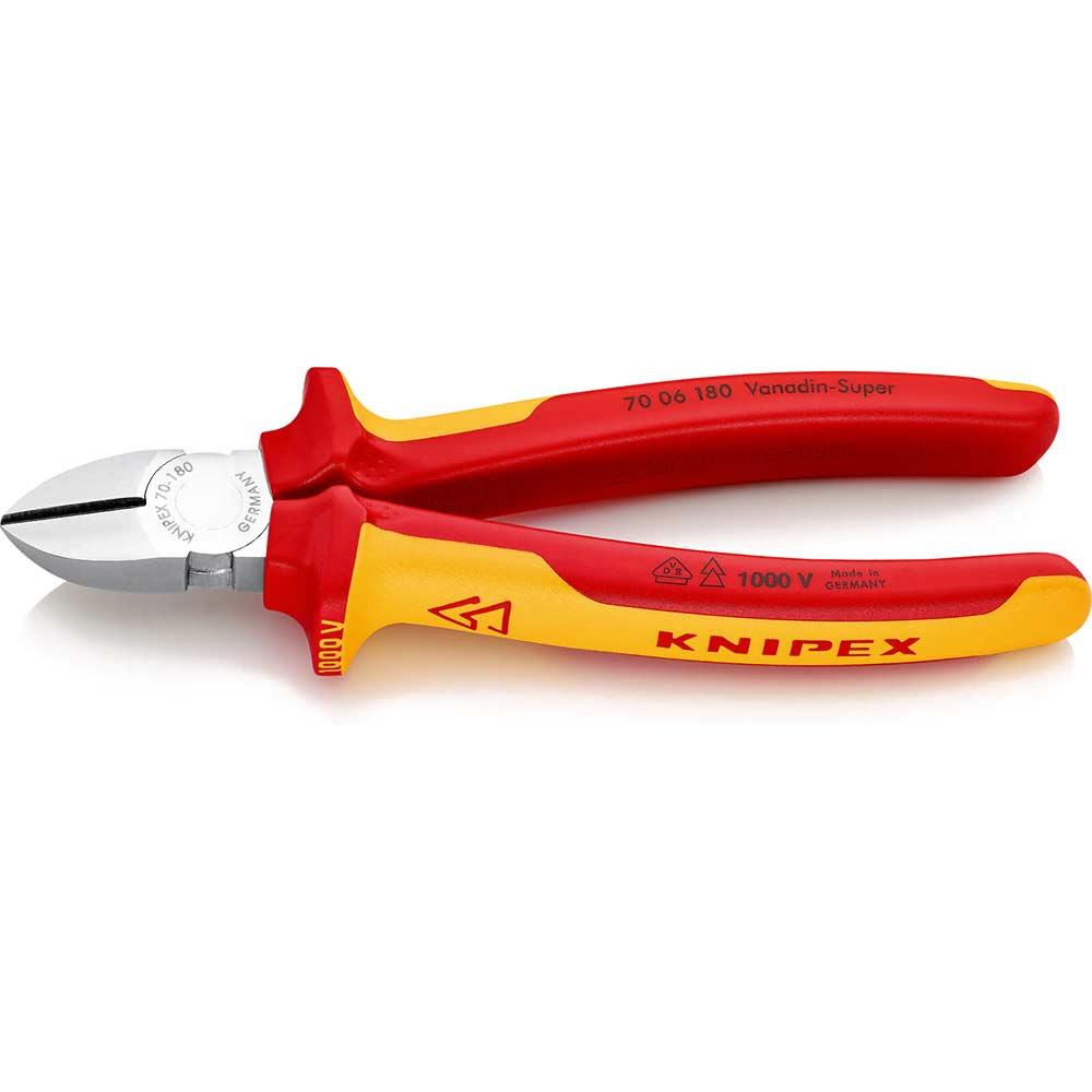 Knipex 70 06 VDE Insulated Diagonal Cutting Pliers 180mm
