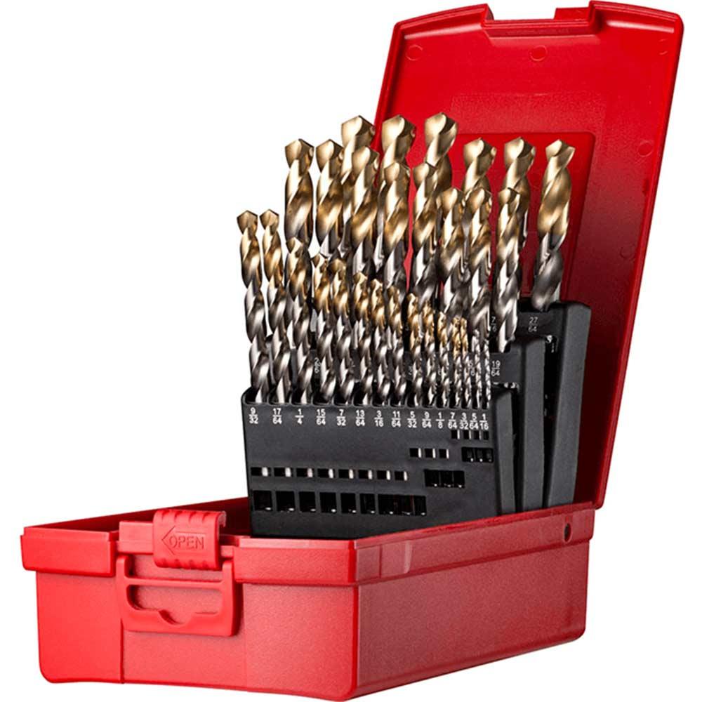 Dormer A095 No 18 29 Piece HSS TiN Coated 1/16-1/2 By 1/64 Drill Set