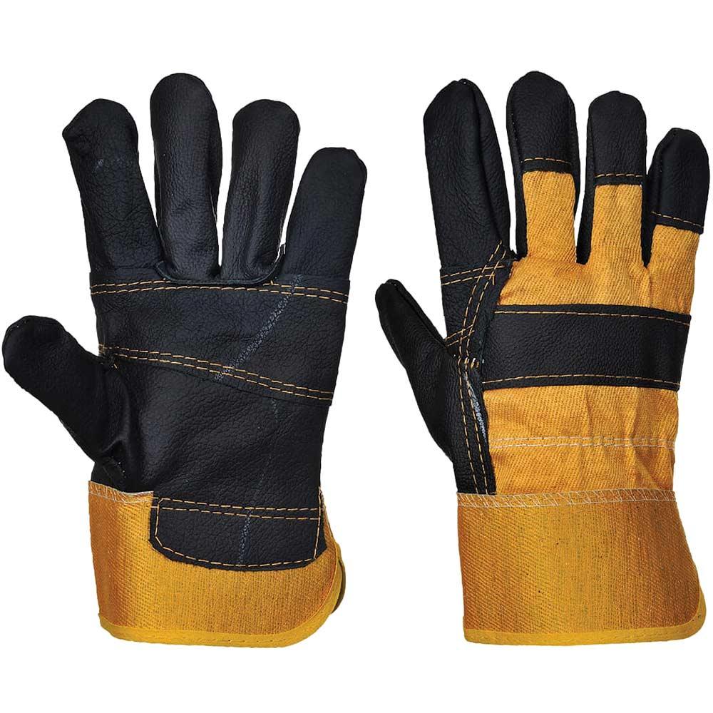 Portwest Heavy Duty Furniture Hide Rigger Gloves Yellow XL