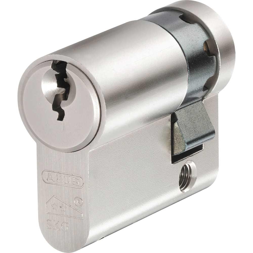 Abus E60NP Half Euro Cylinder Lock 50mm 40mm x 10mm Nickel
