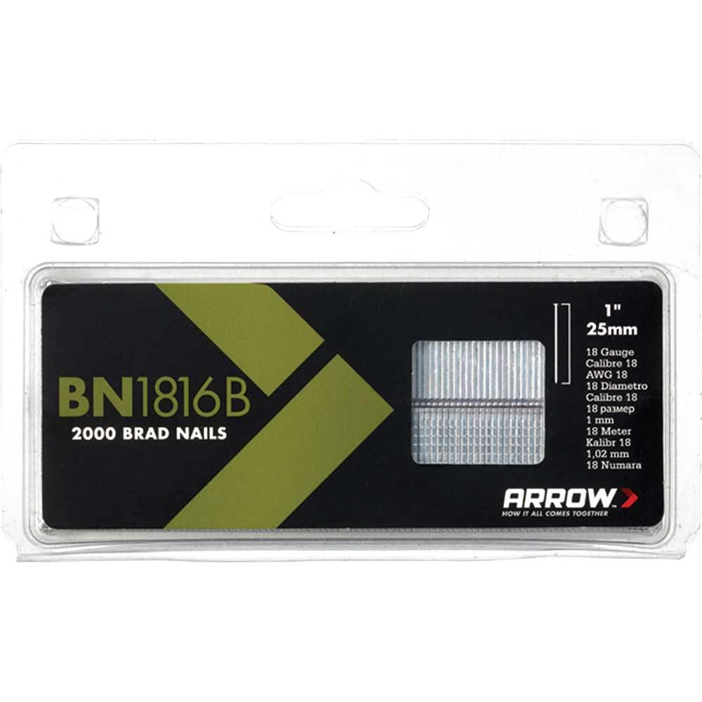 Arrow Brown Head 18 Gauge Brad Nails 25mm Pack of 2000