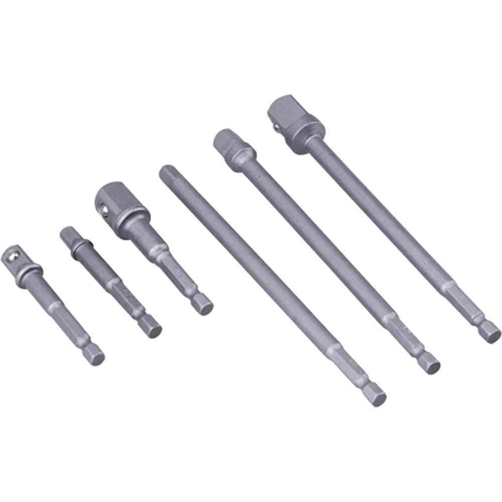Blue Spot 6 Piece 1/4" Hex Shank Square Drive Socket Adaptor Set