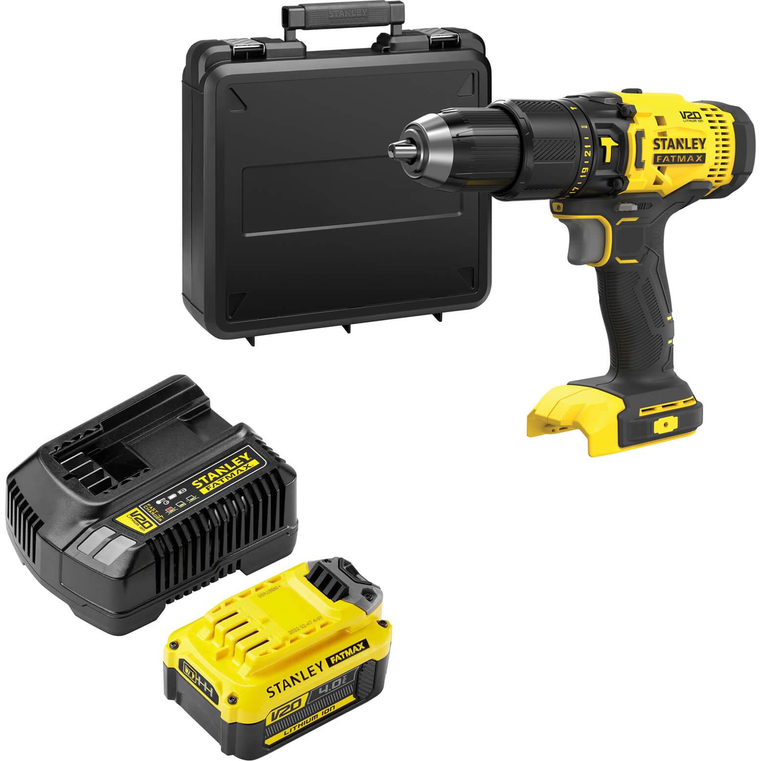Stanley Fatmax V20 SFMCD711 18v Cordless Combi Drill 1 x 4ah Li-ion Battery Charger Case