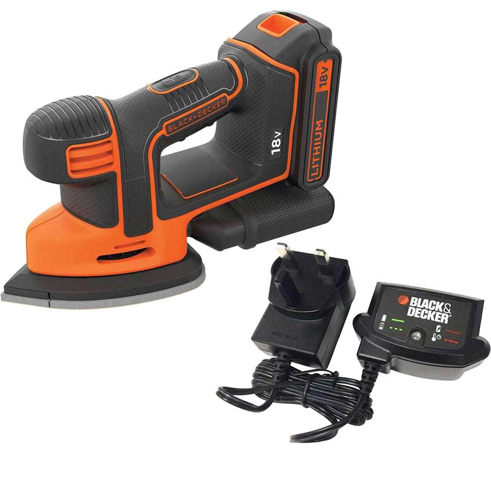 Black and Decker BDCDS18 18v Cordless Mouse Sander 1 x 2ah Li-ion Battery Charger No Case