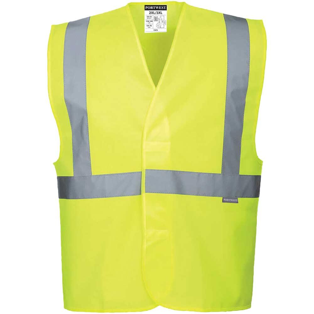 Portwest One Band and Brace Class 2 Hi Vis Vest Yellow 4XL / 5XL