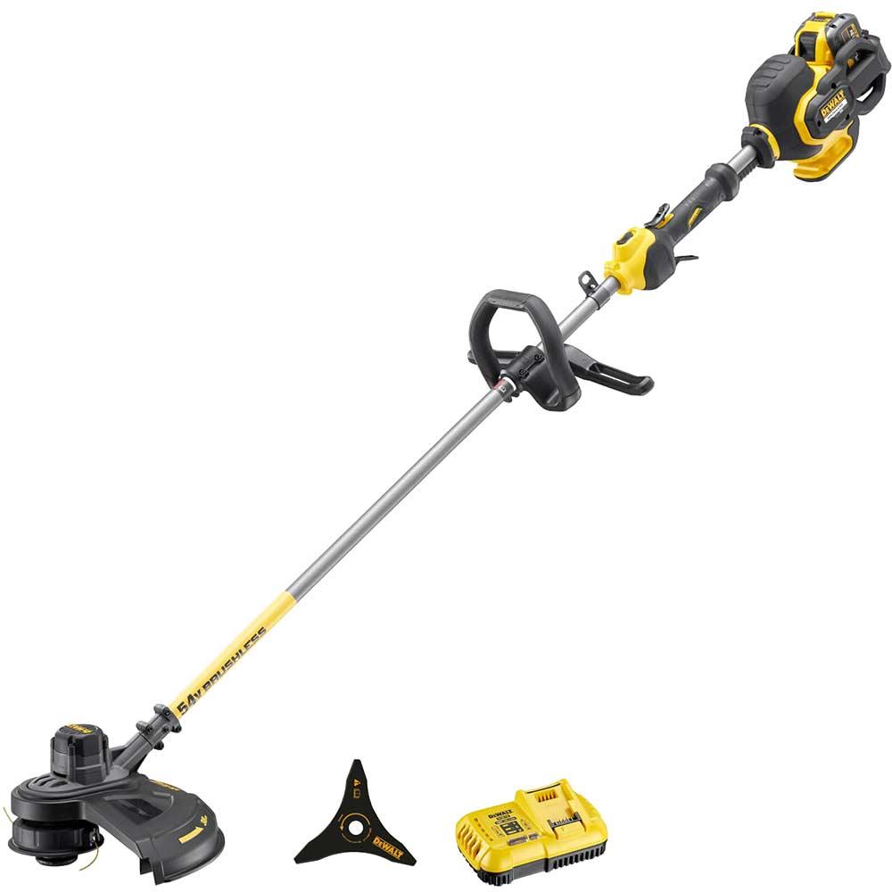 DeWalt DCM571 54v XR Cordless Brushless FLEXVOLT Brush Cutter and Grass Trimmer 1 x 9ah Li-ion Battery Charger No Case