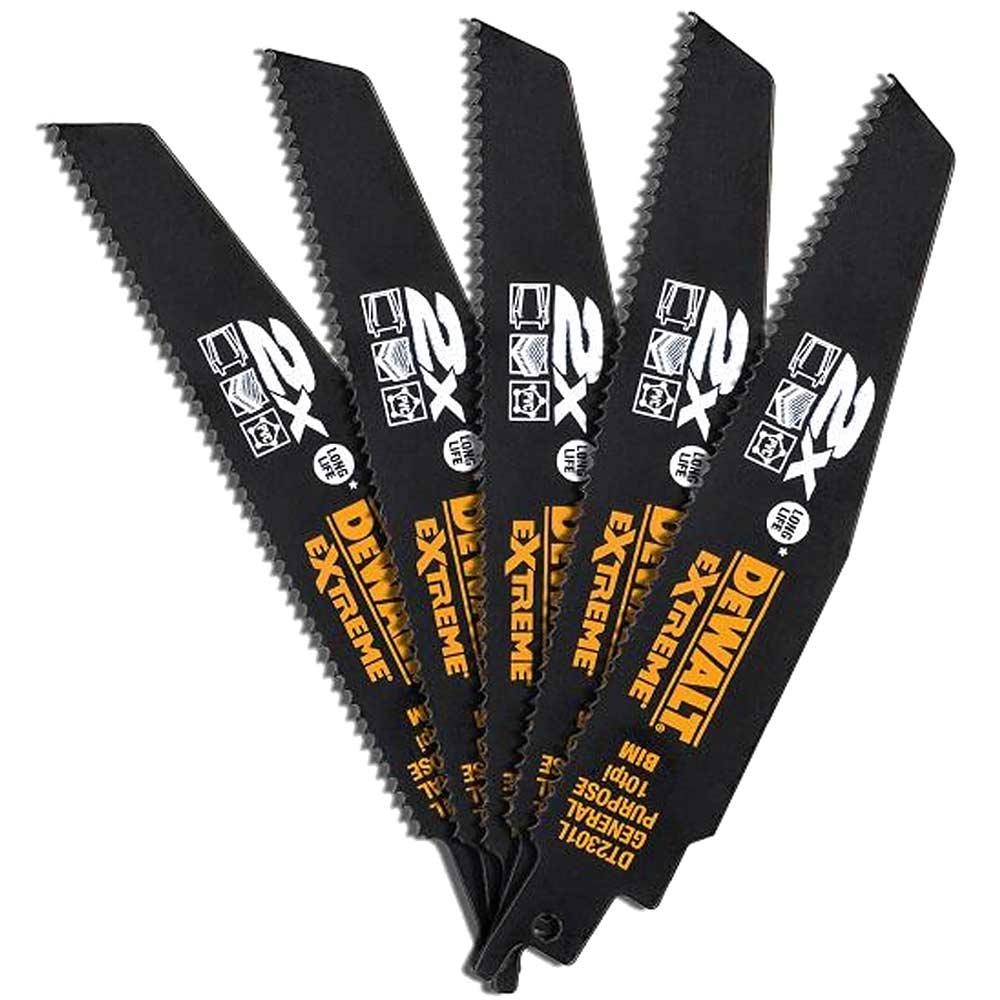 DeWalt Extreme 2X Life General Purpose Reciprocating Sabre Saw Blades