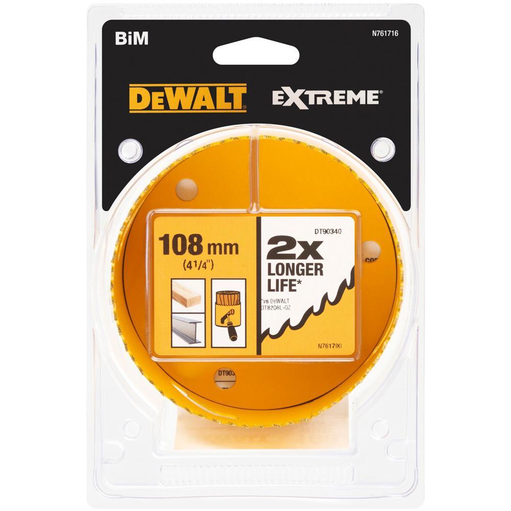 DeWalt Extreme Bi Metal Hole Saw 108mm