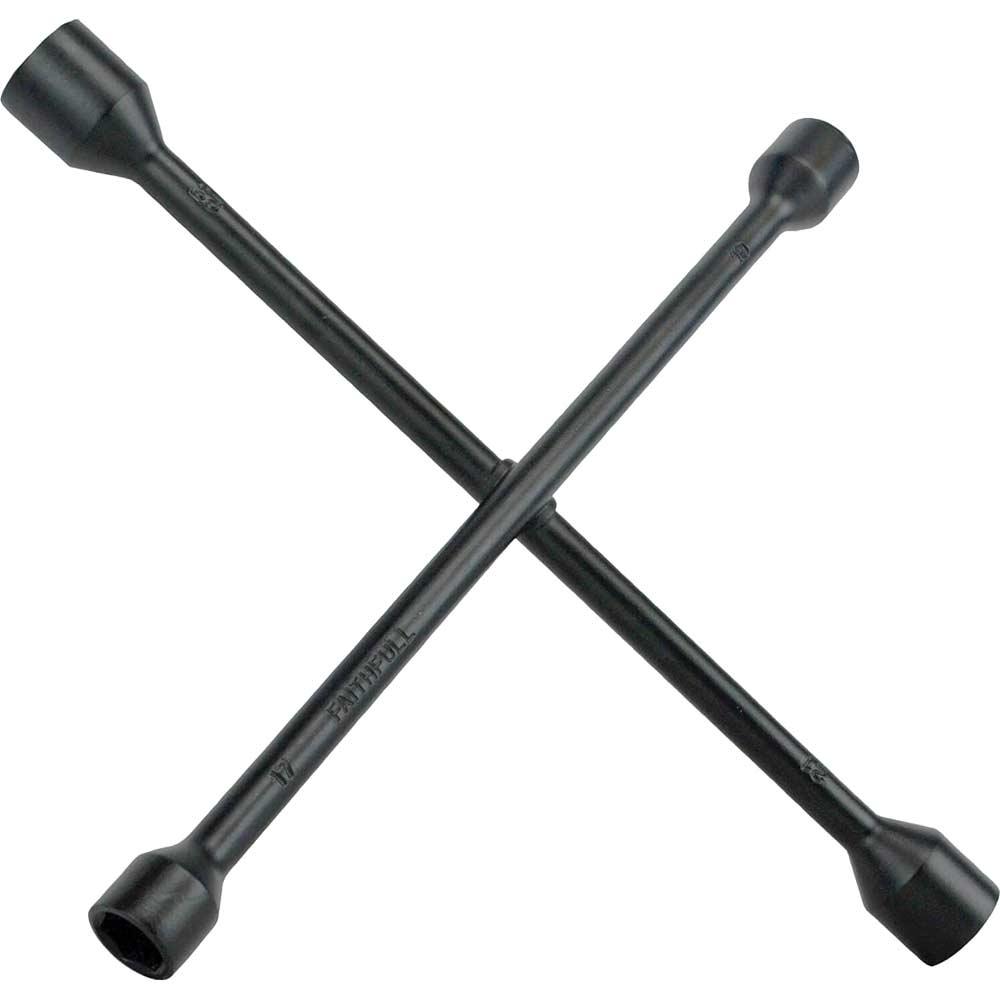 Faithfull Black Powder Coated 4 Way Wheel Brace