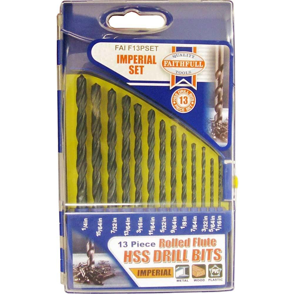 Faithfull 13 Piece HSS Drill Bit Set Imperial