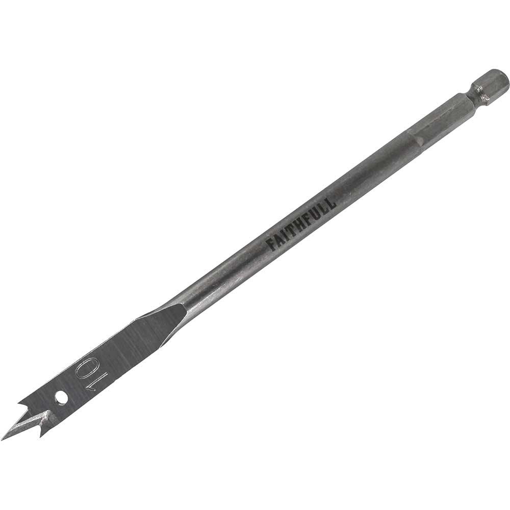 Faithfull Flat Wood Drill Bit 10mm 151mm Pack of 1