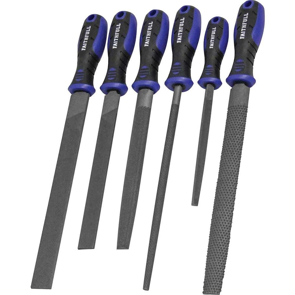 Faithfull 6 Piece File and Rasp Set in Plastic Tool Roll