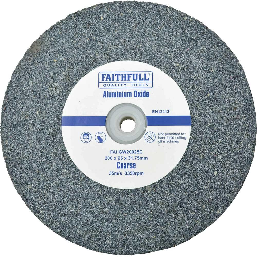 Faithfull Aluminium Oxide Grinding Wheel 200mm 25mm Coarse