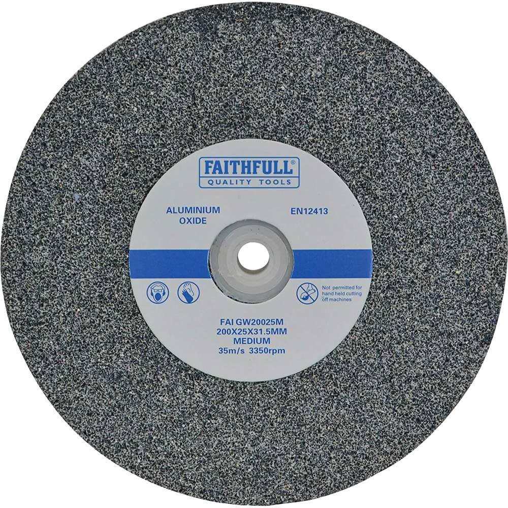 Faithfull Aluminium Oxide Grinding Wheel 200mm 25mm Medium